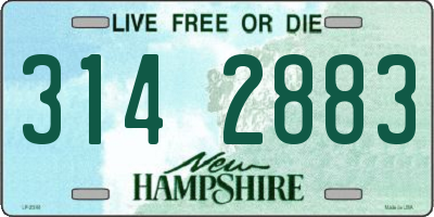 NH license plate 3142883