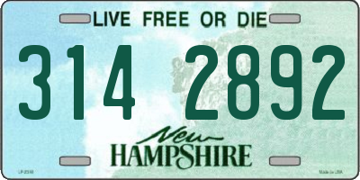 NH license plate 3142892
