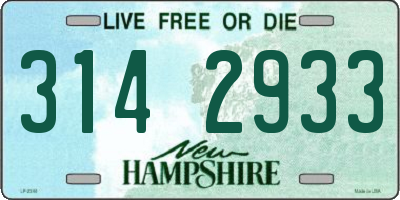 NH license plate 3142933