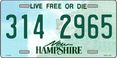 NH license plate 3142965