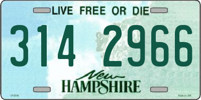 NH license plate 3142966