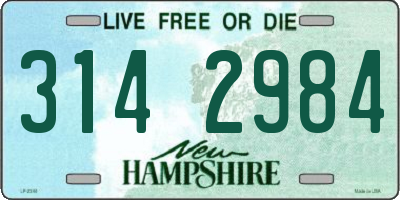 NH license plate 3142984