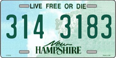 NH license plate 3143183