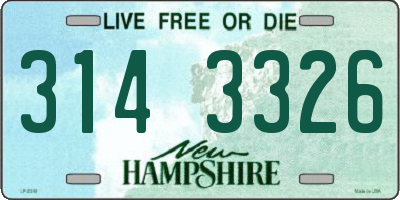 NH license plate 3143326