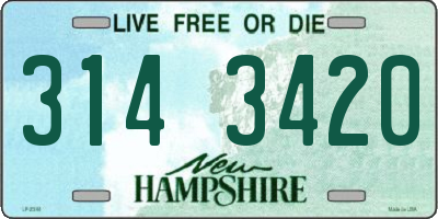 NH license plate 3143420