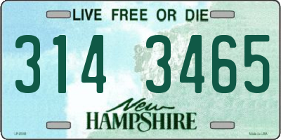 NH license plate 3143465