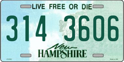 NH license plate 3143606