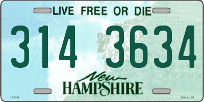 NH license plate 3143634