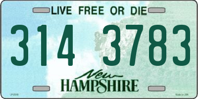 NH license plate 3143783