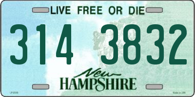 NH license plate 3143832