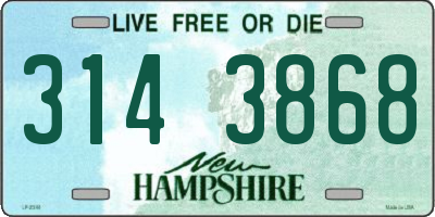 NH license plate 3143868