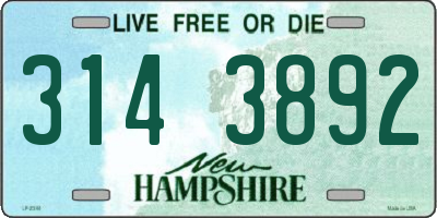 NH license plate 3143892