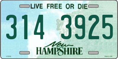 NH license plate 3143925