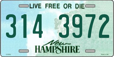 NH license plate 3143972