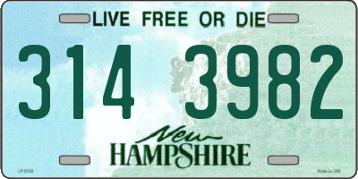 NH license plate 3143982