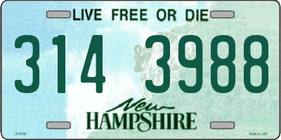 NH license plate 3143988