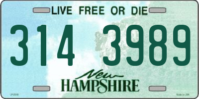 NH license plate 3143989