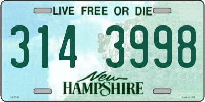 NH license plate 3143998