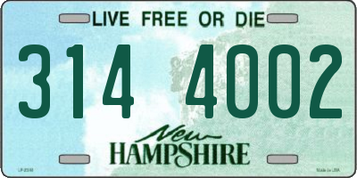 NH license plate 3144002