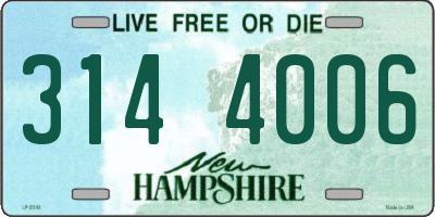 NH license plate 3144006