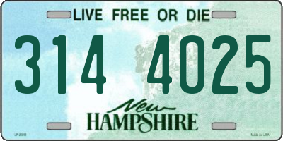 NH license plate 3144025