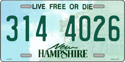 NH license plate 3144026