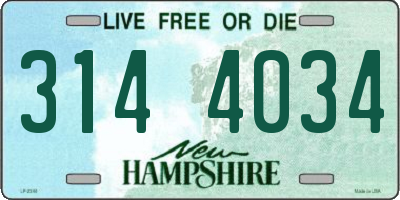 NH license plate 3144034