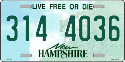 NH license plate 3144036