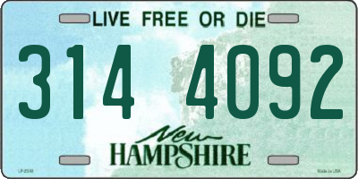 NH license plate 3144092