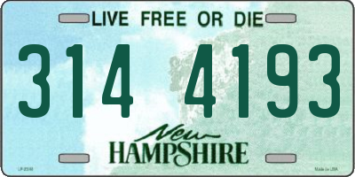 NH license plate 3144193