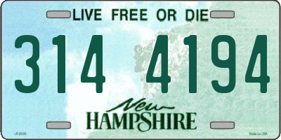 NH license plate 3144194