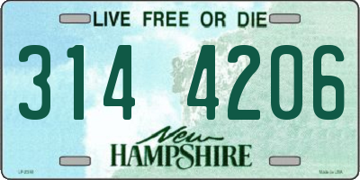NH license plate 3144206