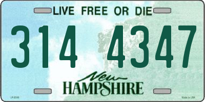 NH license plate 3144347