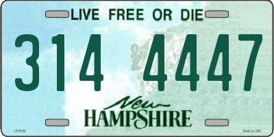 NH license plate 3144447