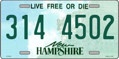 NH license plate 3144502