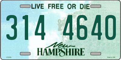 NH license plate 3144640