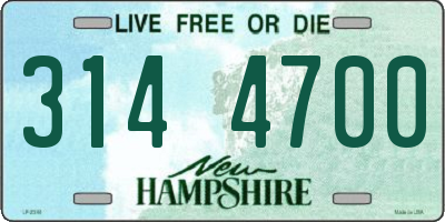 NH license plate 3144700