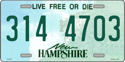 NH license plate 3144703