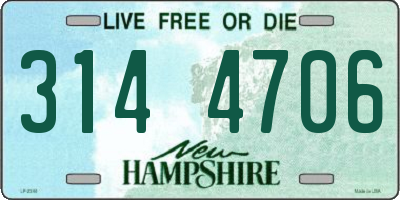 NH license plate 3144706