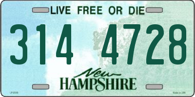 NH license plate 3144728