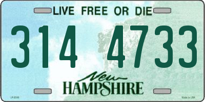 NH license plate 3144733