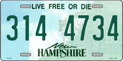 NH license plate 3144734