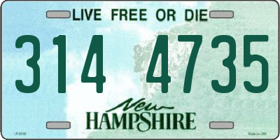 NH license plate 3144735