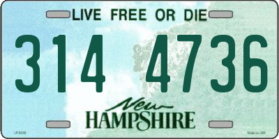 NH license plate 3144736