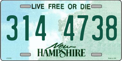 NH license plate 3144738