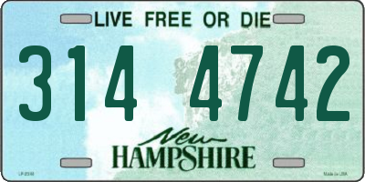 NH license plate 3144742
