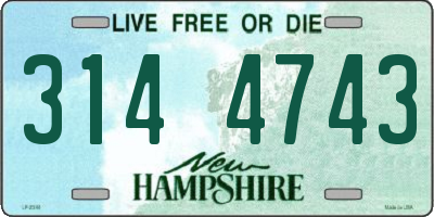 NH license plate 3144743