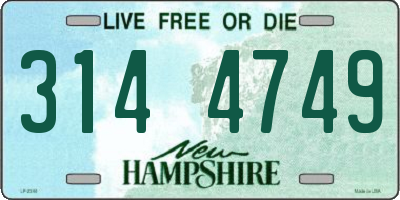 NH license plate 3144749