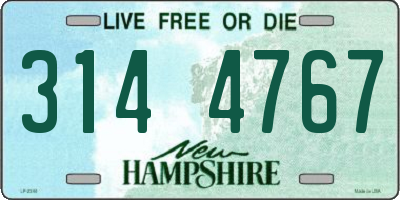 NH license plate 3144767