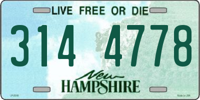 NH license plate 3144778